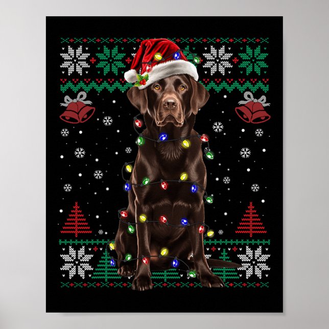 Affiche Chocolat Labrador Noël Père Noël laide Sweat Do (Devant)
