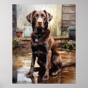 Affiche Chocolat Labrador Retriever Dog Art Imprimer l'aff
