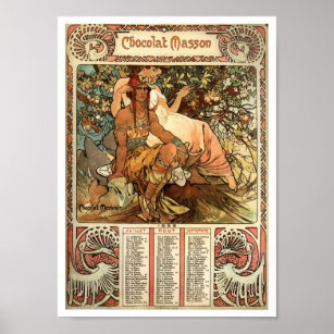 Affiche Chocolat Masson Vintage Art Nouveau