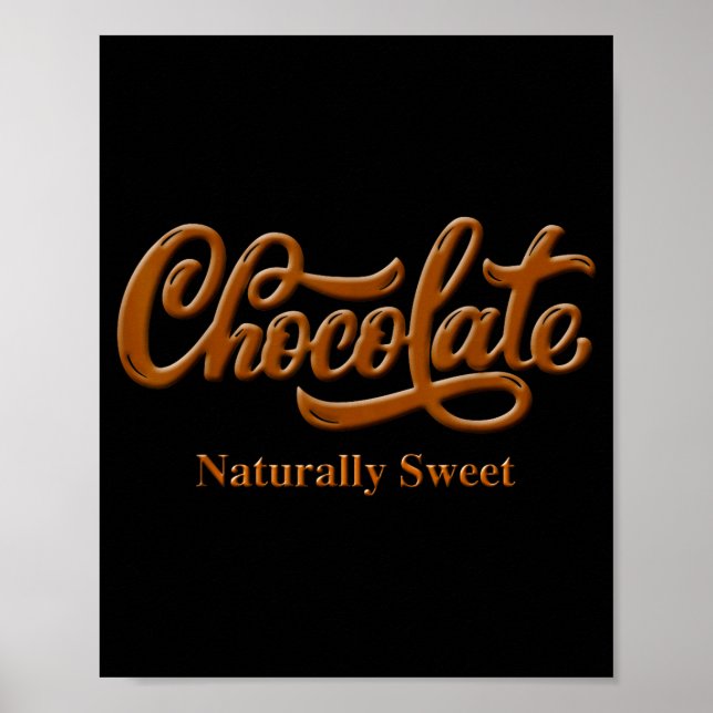 Affiche Chocolat Naturellement Sucré Tee Proud-black Femme (Devant)