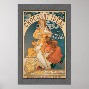 Affiche Chocolate Ideal Vintage French Cocoa Art Nouveau