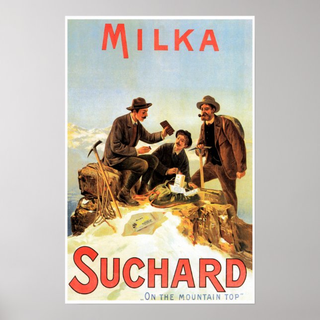 Affiche Chocolats suisses MILKA SUCHARD Sur Le Sommet De L (Devant)
