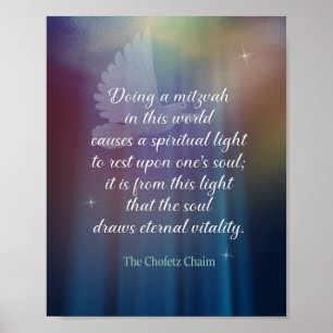 Affiche Chofetz Chaim Citation Clair White Dove Classroom