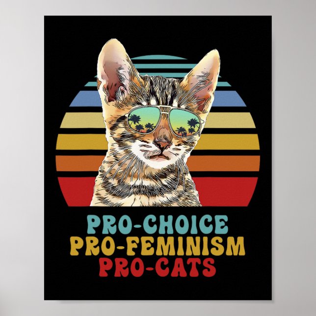 Affiche Choice Pro Feminism Pro Cats Droits des femmes Fem (Devant)