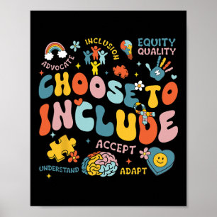 Affiche Choisir D'Inclure Les Problèmes D'Inclusion Autism