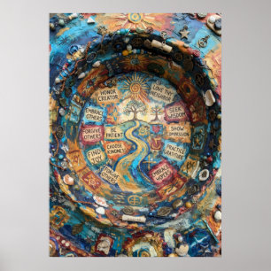 Affiche Choisir la bienveillance Mandala inspirant d'affir