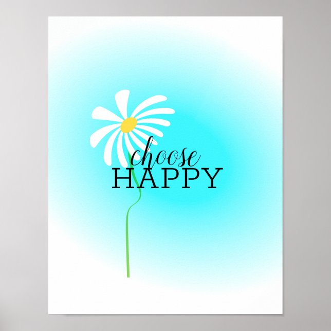Affiche choisir un devis heureux joli marguerite art avec  (Devant)