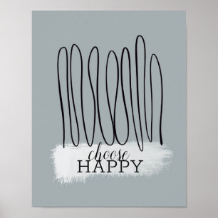 Affiche choisir un devis heureux minimaliste ligne art ave