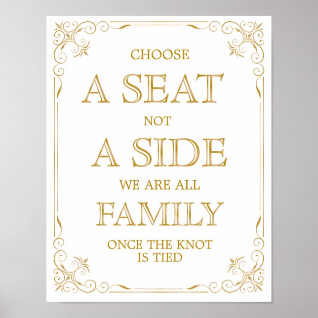 Affiche Choisir un panneau Mariage de siège | Gatsby Art D (Devant)