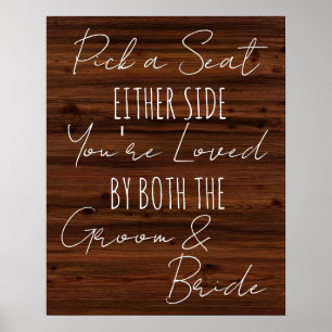 Affiche Choisir un siège de chaque côté mariage en bois Fa