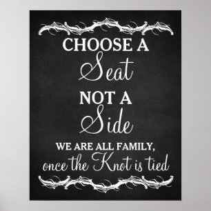 Affiche Choisir un siège et non un panneau mariage du tabl