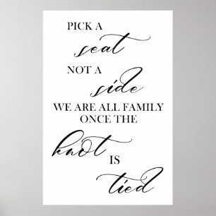 Affiche choisir un siège et non un panneau mariage latéral