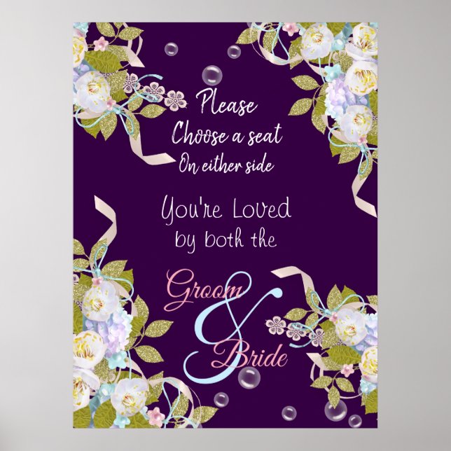 Affiche Choisir un siège - Plum pourpre et printemps flora (Devant)