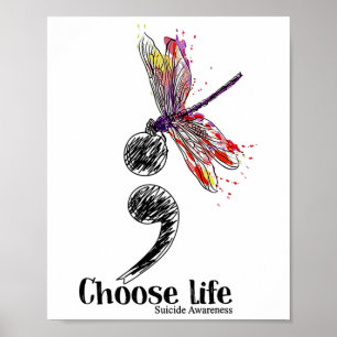 Affiche Choisir une libellule colorée de sensibilisation a