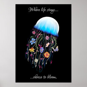 Affiche Choisissez de fleurir des méduses florales