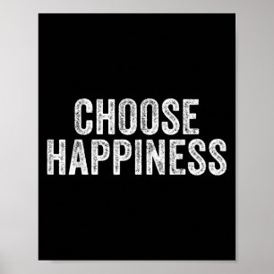 Affiche Choisissez Happiness Happy Vintage Motivational In