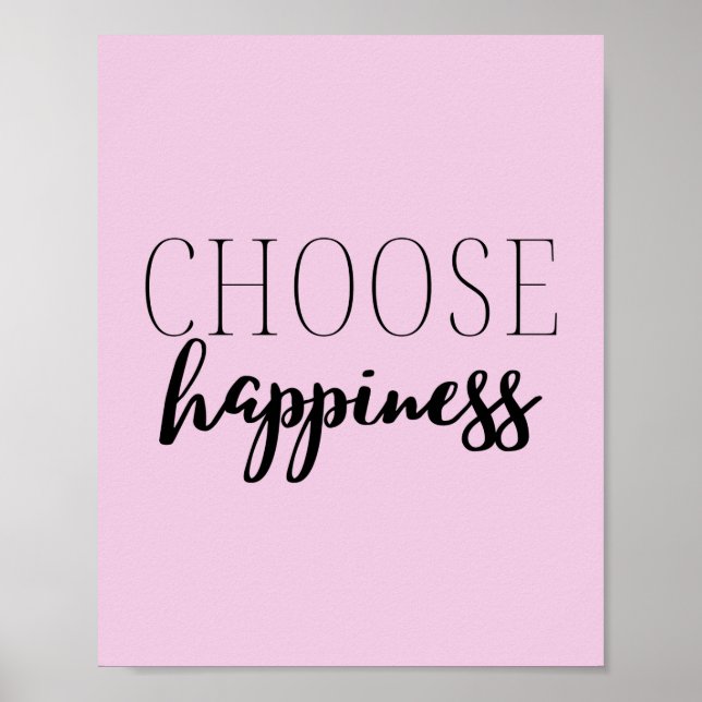 Affiche Choisissez Happiness Inspirational Quote Sur Happy (Devant)