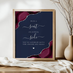 Affiche Choisissez un siège Bourgogne Agate Argent Navy Ma
