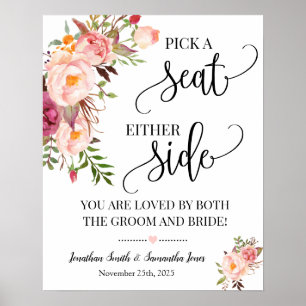 Affiche Choisissez un siège de chaque côté mariage cérémon