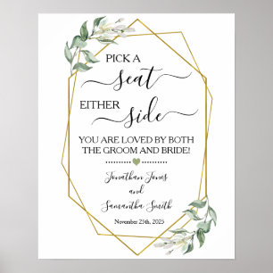 Affiche Choisissez un siège de chaque côté mariage cérémon