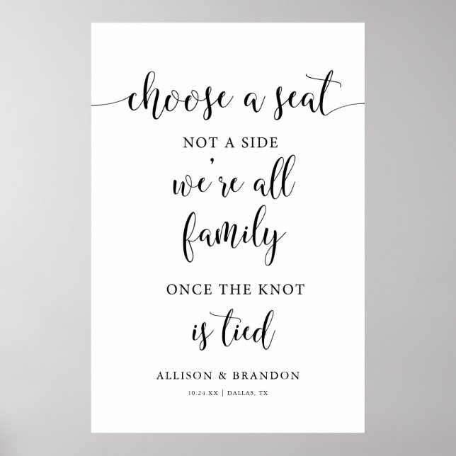 Affiche Choisissez un siège et non un camp Panneau de plac (Devant)