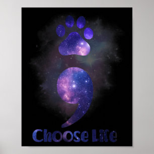 Affiche Choisissez Vie Semicolée Chat Paw Suicide Préventi