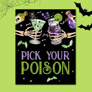 Affiche Choisissez votre poison Halloween Boissons Favoris
