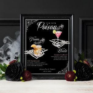 Affiche Choisissez votre poison Skeleton Bride & Groom Coc