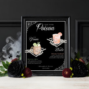 Affiche Choisissez votre poison Skeleton Bride & Groom Coc