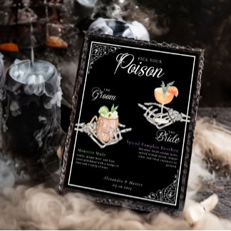 Affiche Choisissez votre poison Skeleton Bride & Groom Coc