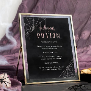 Affiche Choisissez votre potion Halloween Baby shower Boir