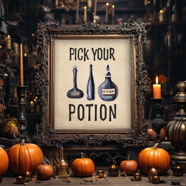 Affiche Choisissez Votre Potion | Panneau de fête d'Hallow (Créateur téléchargé)