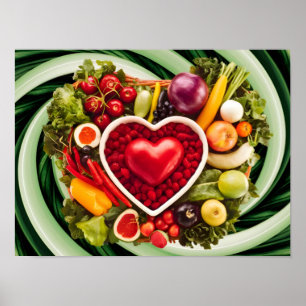 Affiche Choix d'aliments sains pour le coeur : choix essen