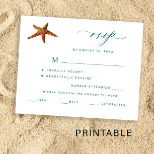 Affiche Choix du menu imprimable du mariage de destination