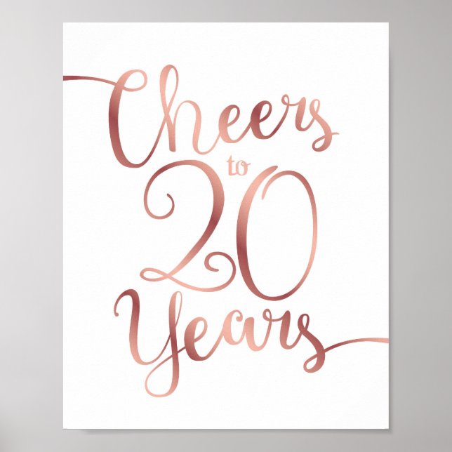 Affiche CHOIX Rose Or CHEERS À 20 ANS Signer Imprimer (Devant)
