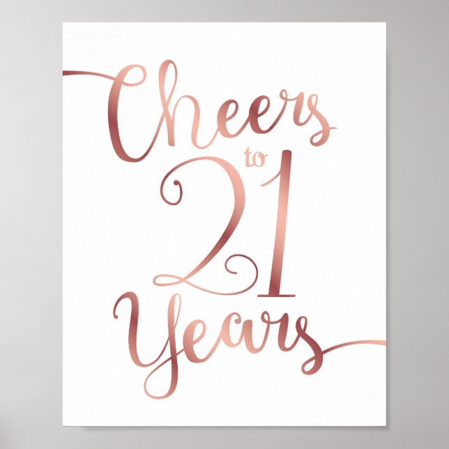 Affiche CHOIX Rose Or CHEERS À 21 ANS Signer Imprimer (Devant)