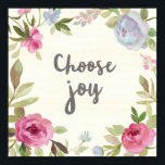 Affiche Choose Joy Pastel Floral<br><div class="desc">This watercolor prints fonctionts soft watercolor flower | By Pela Studio</div>
