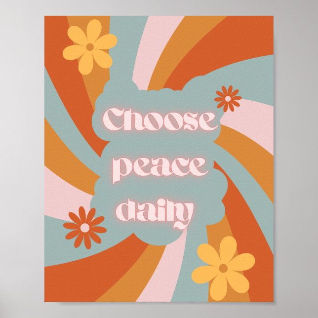 Affiche Choose Peace Daily – Minimalist Motivational desig (Devant)