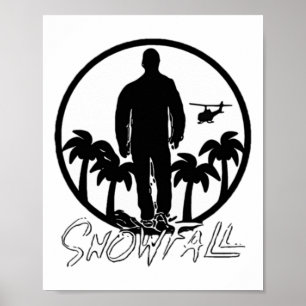 Affiche Choppe Sunset Snowfall Noir Blanc Sticker