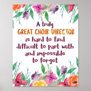 Affiche Chorale Directeur Chorus enseignant Appréciation C