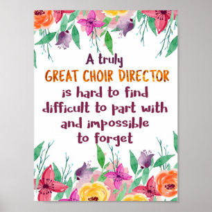Affiche Chorale Directeur Chorus enseignant Appréciation C