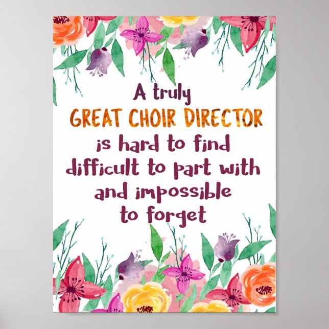Affiche Chorale Directeur Chorus enseignant Appréciation C (Devant)