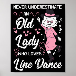 Affiche Chorégraphe de danse de ligne Professeur Grandma D
