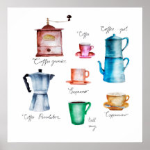 Choses Collection d'aquarelle de café