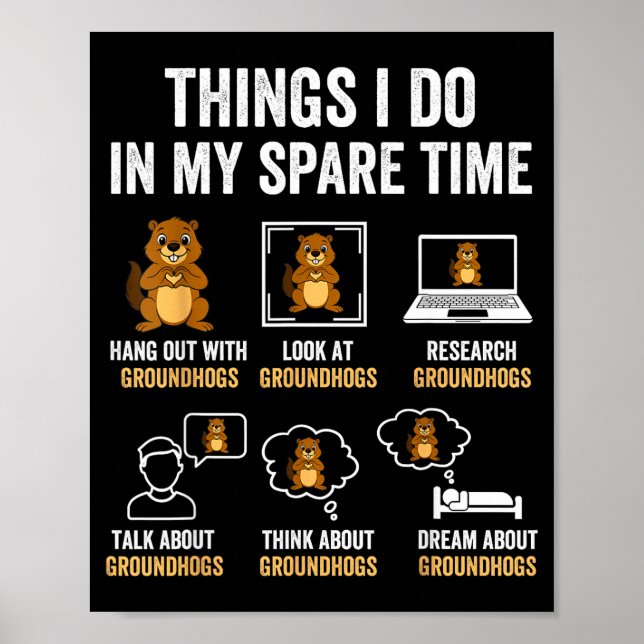 Affiche Choses Drôles Que Je Fais Dans Mon Temps Libre Hum (Devant)