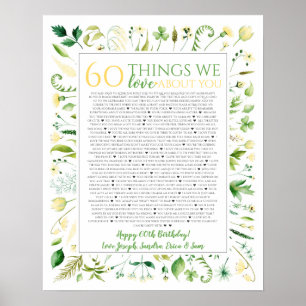 Affiche choses florales jaunes on t'aime 50 ans