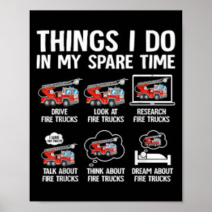 Affiche Choses que je fais dans mon temps libre Camions de