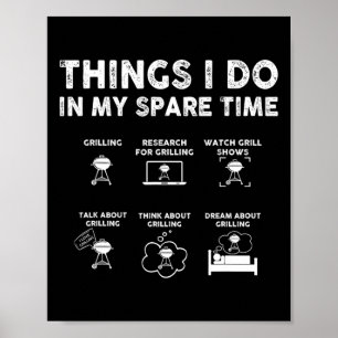 Affiche Choses que je fais pendant mon temps libre Bbq Fun