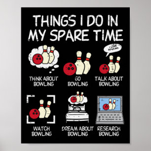 Affiche Choses que je fais pendant mon temps libre Bowling