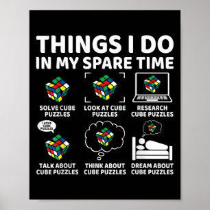 Affiche Choses que je fais pendant mon temps libre Cube ca